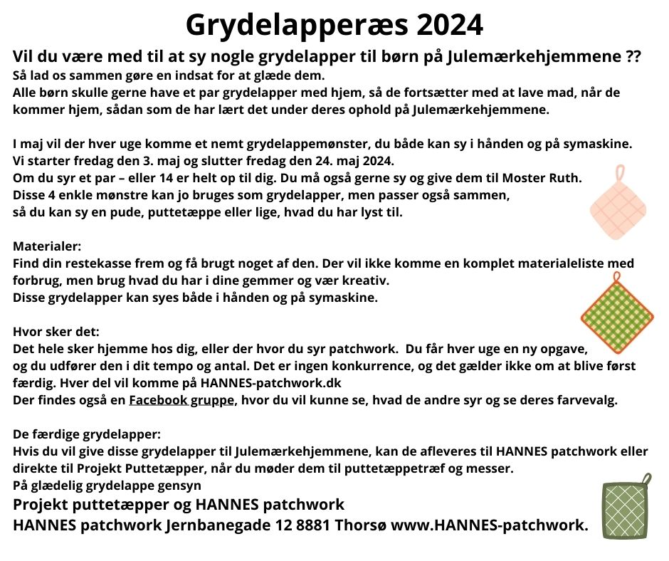 Generelt om Grydelappe ræs 2024